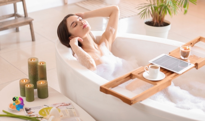 A relaxing bath in a post about how to get over someone you never dated