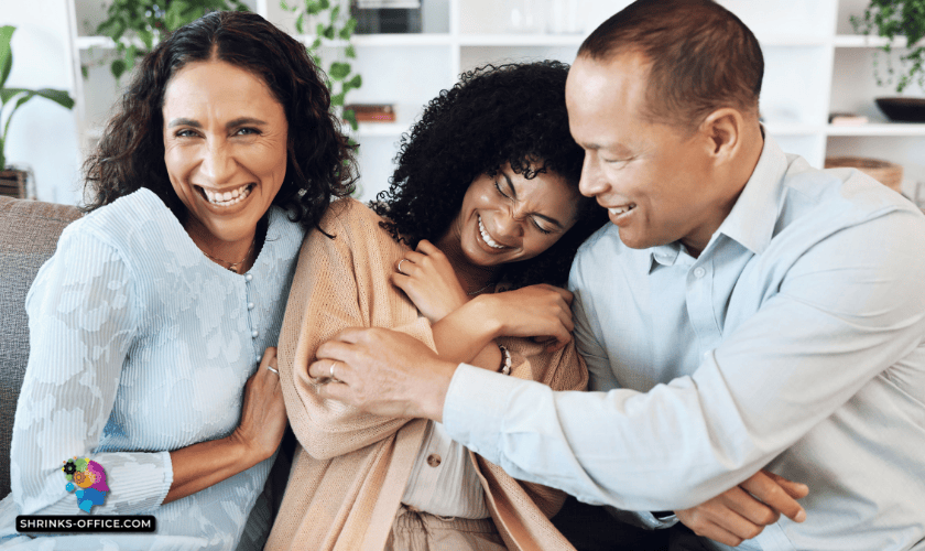 Joyful family embracing, symbolizing a supportive moment when someone might come out to their parents in a post about how to come out to your parents